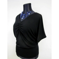 Bluzka Marika - maxi kimono z dekoltem i marszczeniem